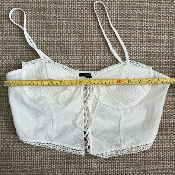 Forever 21 White Lace Crop Tank Top - Picture 2 of 5
